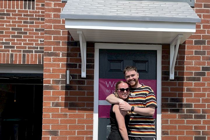 Couple at the front door