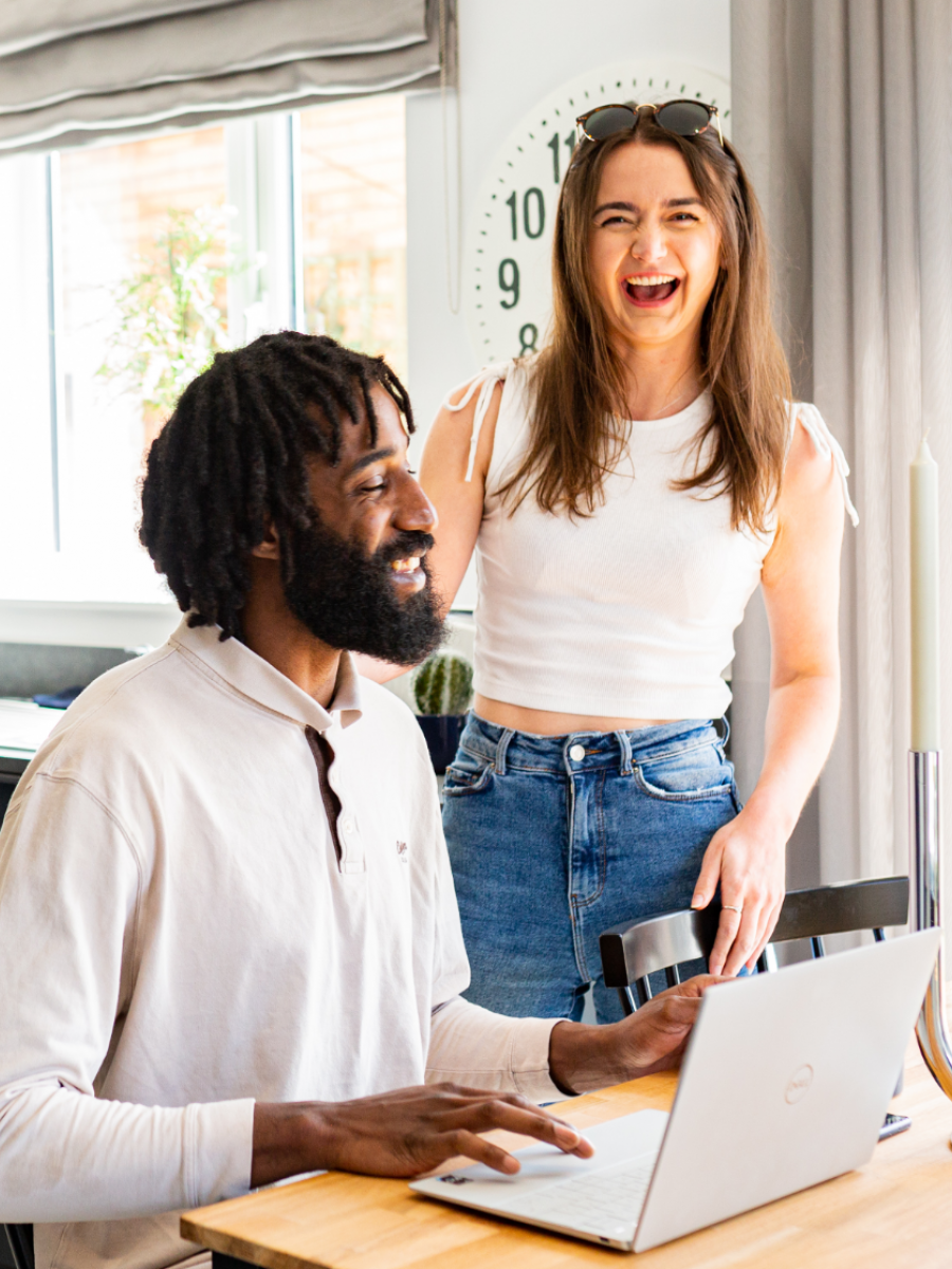 Young couple in kitchen