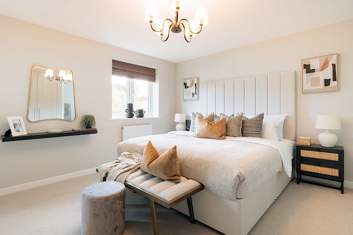 Bedroom styled with neutral decor