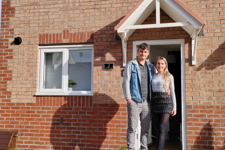 Couple in the front door